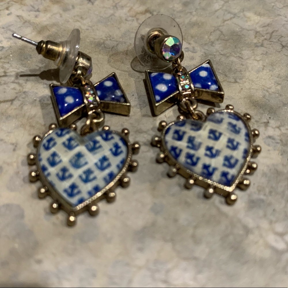 Blue and gold, nautical Betsey Johnson earrings